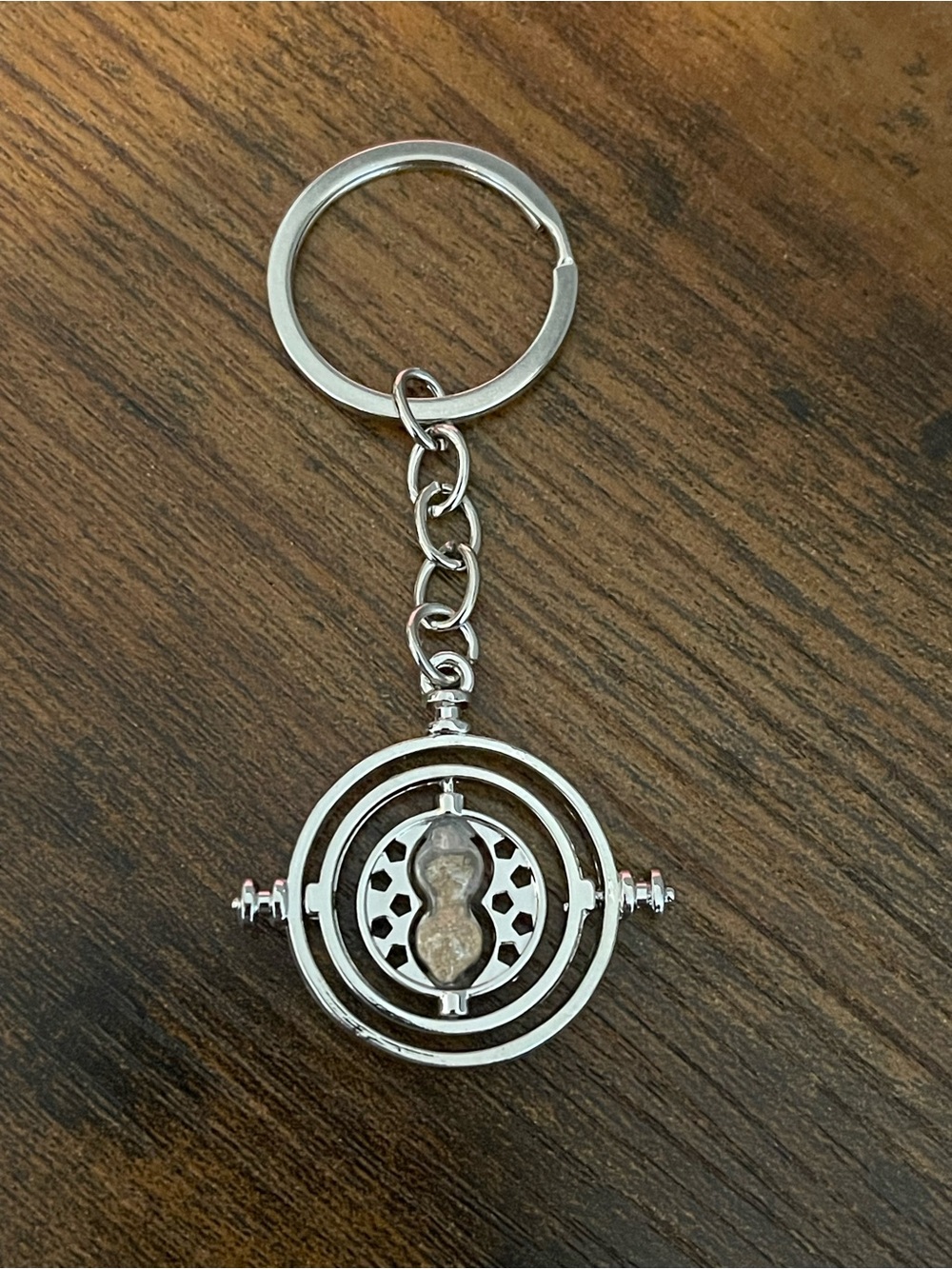 Silver Time-Turner Style Keychain